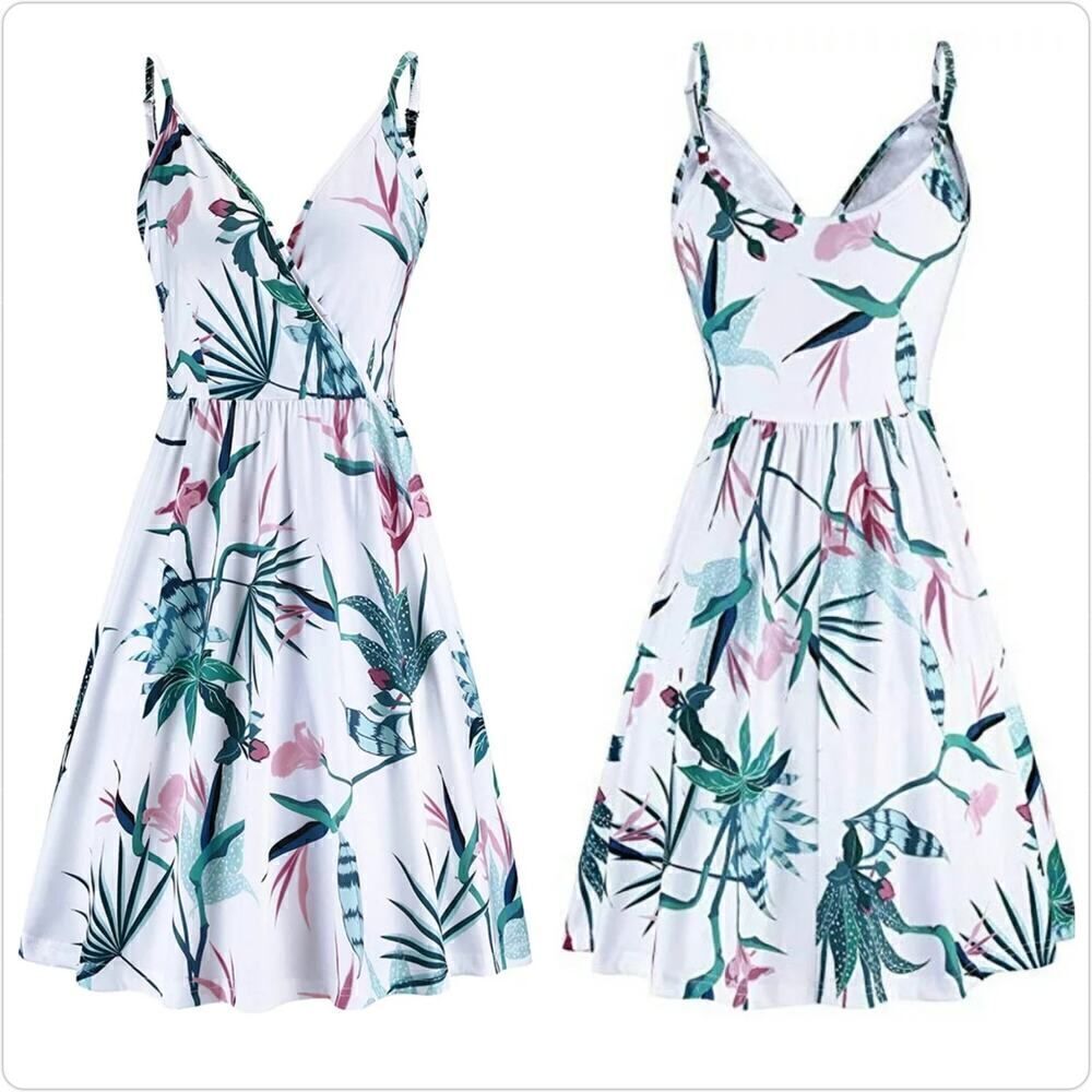 Styleword floral spaghetti strap summer dress with pocket sz S